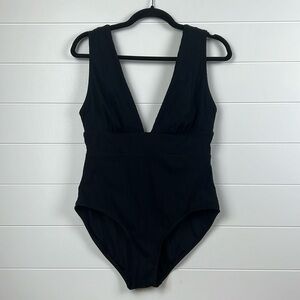 Andie mykanos one piece swimsuit ribbed material black size L mid cut